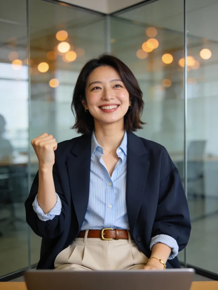 Mulher jovem analisando startup